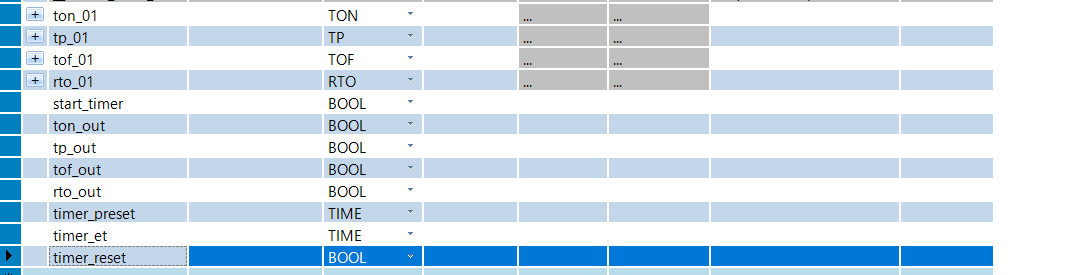 Structured Text Timer instruction configuration